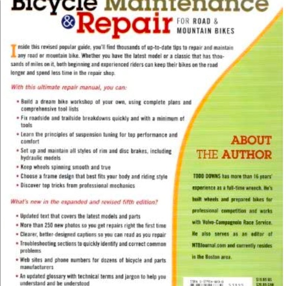 NWT Bicycle Maintenance and Repair Book 5th Edition - Picture 2 of 2